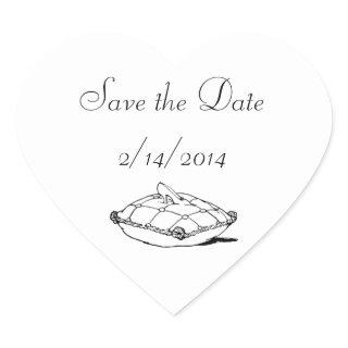 Save the Date Cinderella Slipper Heart Stickers