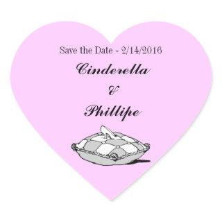 Save the Date Cinderella Slipper Heart Stickers