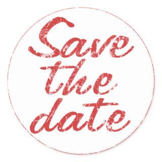 Save the date classic round sticker