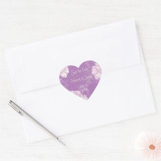 Save the Date Customize Flower Floral Heart Sticker