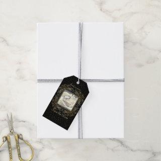 Save the Date Elegant Gold Foil Dots Look Script Gift Tags