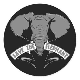 Save The Elephant Classic Round Sticker