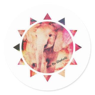 Save the Elephants, Baby elephant Sunshine Classic Round Sticker