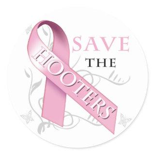 Save The Hooters (ribbon).png Classic Round Sticker