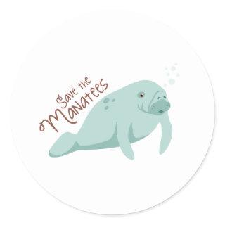 Save The Manatees Classic Round Sticker