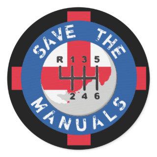 SAVE THE MANUALS CLASSIC ROUND STICKER