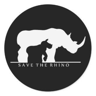 Save The Rhino Classic Round Sticker