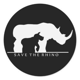 Save The Rhino Classic Round Sticker