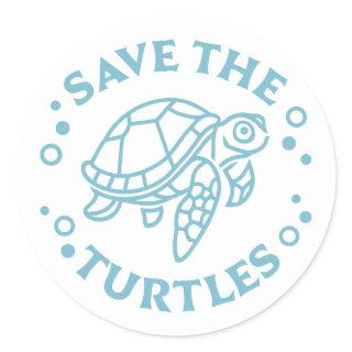 Save the turtles classic round sticker