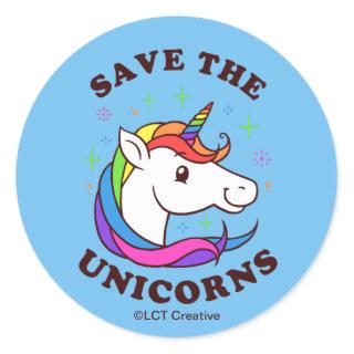 Save The Unicorns Classic Round Sticker