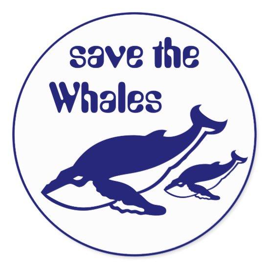 Save the Whales Classic Round Sticker