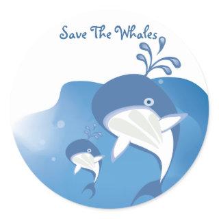 Save The Whales Classic Round Sticker