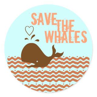 Save The Whales - Environmentally Conscious Classic Round Sticker