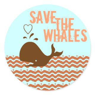 Save The Whales - Environmentally Conscious Classic Round Sticker