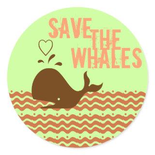 Save The Whales - Environmentally Conscious Classic Round Sticker