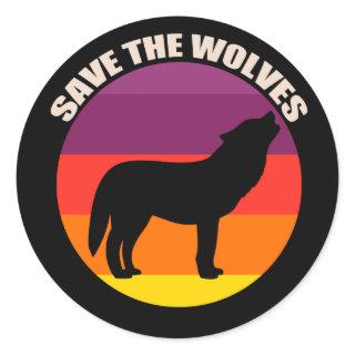 Save the Wolves Classic Round Sticker