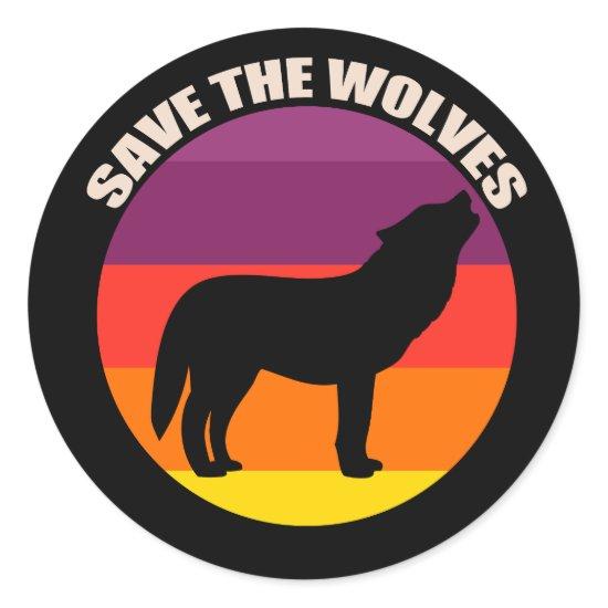 Save the Wolves Classic Round Sticker
