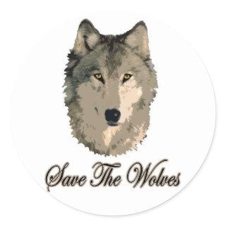 Save The Wolves Classic Round Sticker