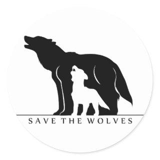 Save the Wolves (white ver.) Classic Round Sticker