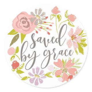 Saved By Grace - Ephesians 2:8 Classic Round Sticker