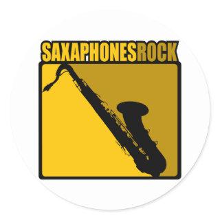 Saxaphone Rock #6 Classic Round Sticker