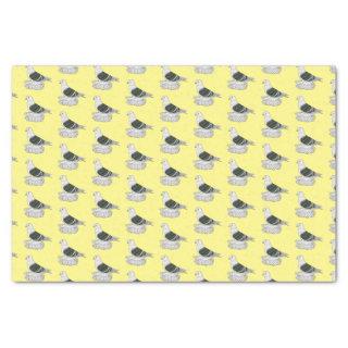 Saxon Shield pigeon bird cartoon illustration  Tissue Paper