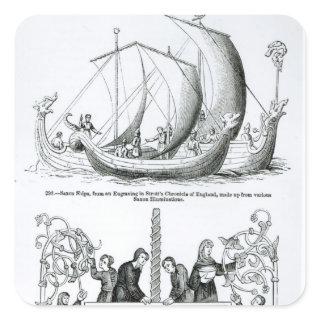 Saxon Ship Square Sticker
