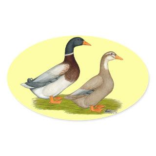 Saxony Ducks Oval Sticker