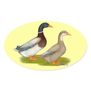 Saxony Ducks Oval Sticker