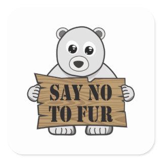 Say no to Fur Square Sticker