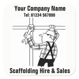 Scaffolding Hire & Sales Cartoon Square Sticker