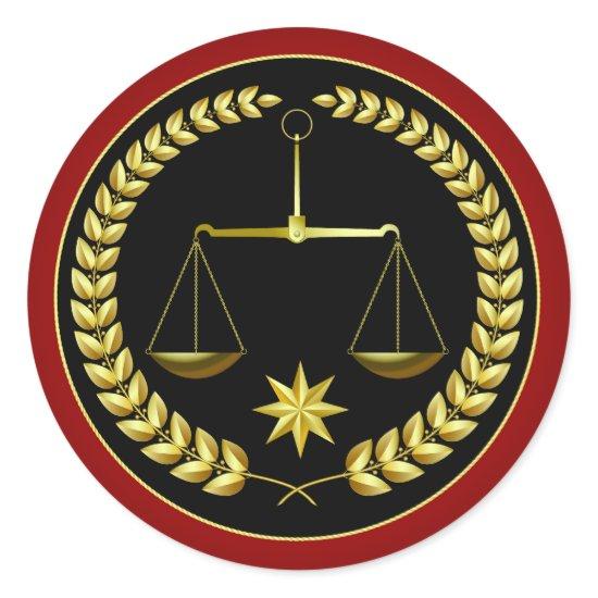 Scales of Justice Classic Round Sticker