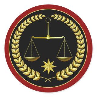 Scales of Justice Classic Round Sticker