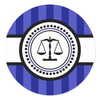 Scales Of Justice Stripes Label (Navy Blue)