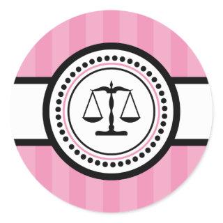 Scales Of Justice Stripes Label (Pink)