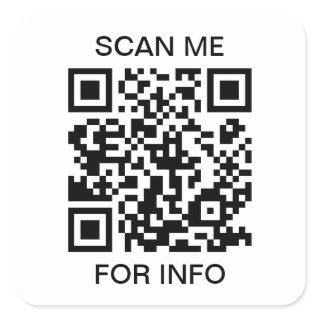 Scan Me QR Code Square Sticker