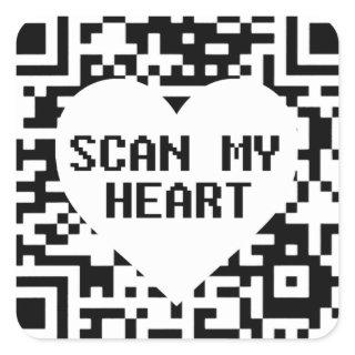 Scan my Heart   Square Sticker