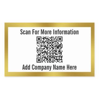 Scan QR Code Company Name Business Template Rectangular Sticker