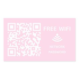 Scan to connect Free Wifi Business qr code sign in Rectangular Sticker