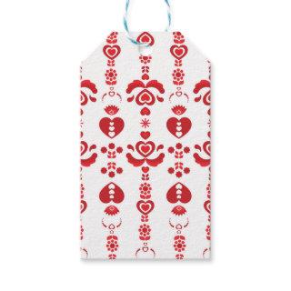 Scandinavian Christmas Modern Rosemaling Pattern Gift Tags