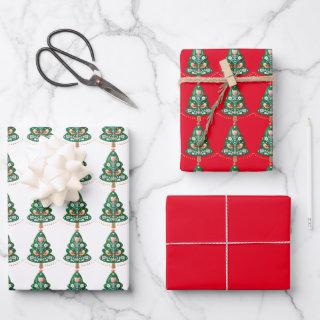 Scandinavian Christmas Tree Folk Art   Sheets
