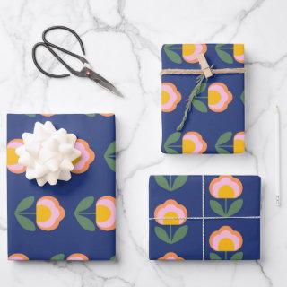 Scandinavian Danish Folk Flower Pattern in Blue  Sheets