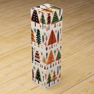 Scandinavian Folk Art Christmas Pattern Wine Box