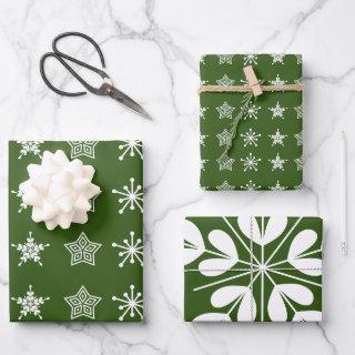 Scandinavian Nordic Christmas stars white green  Sheets