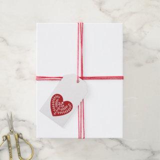 Scandinavian Red Heart Gift Tag