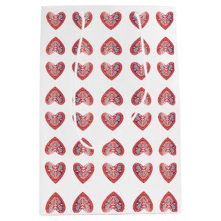 Scandinavian Red Heart Medium Gift Bag