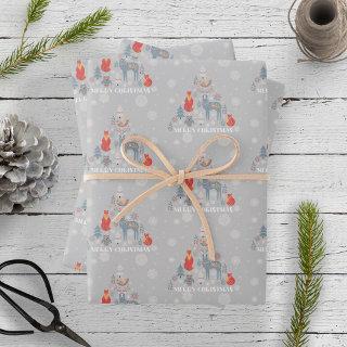 Scandinavian Reindeer Tree Floral Animal Snowflake  Sheets