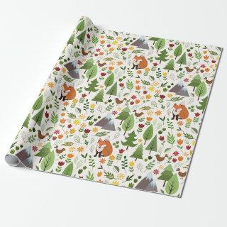 Scandinavian Style Illustrations on Cream Pattern