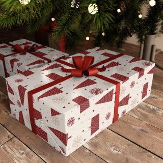 Scandinavian Trees and Snowflakes Winter Christmas