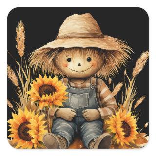 Scarecrow Apron  Square Sticker